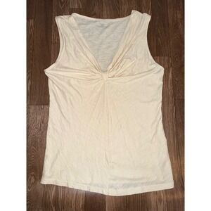 Patagonia Womens Tank Top Twist Front V Neck Cream Size L Casual Everyday